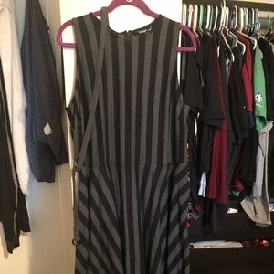 Gray and black striped dress